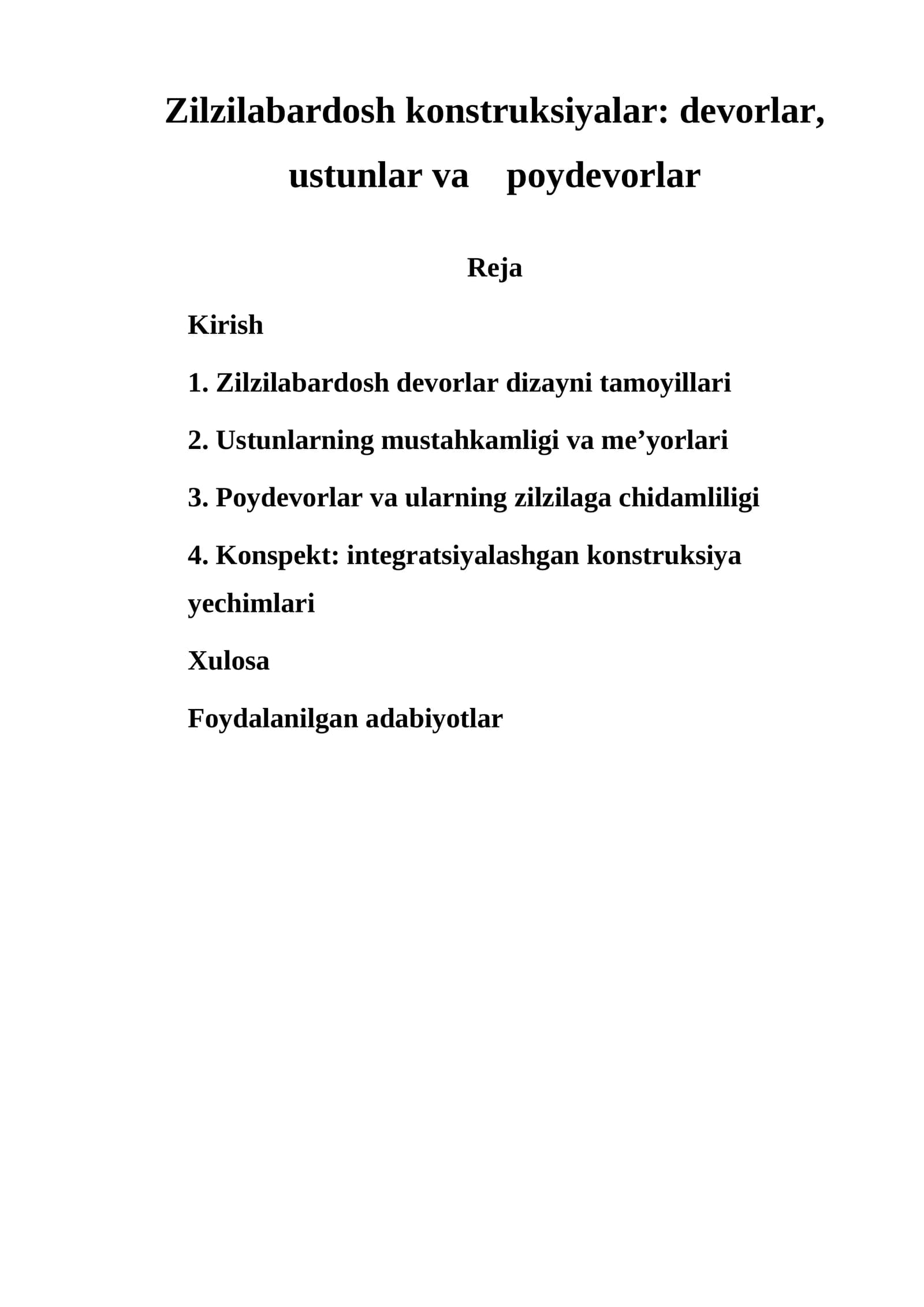 Zilzilabardosh konstruksiyalar
