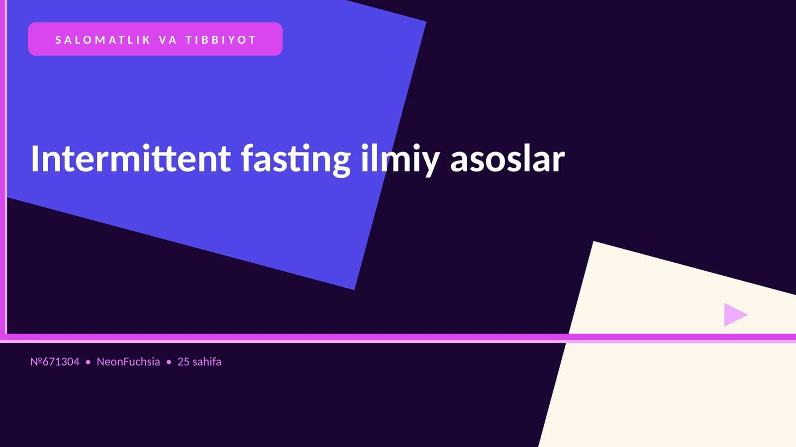 Intermittent fasting ilmiy asoslar