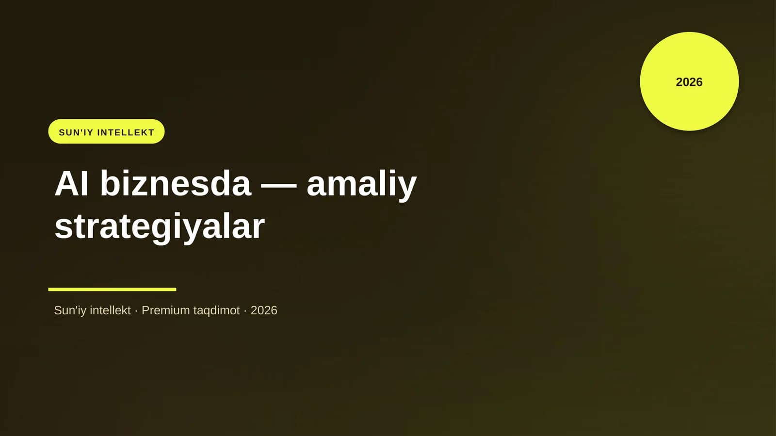 AI biznesda — amaliy strategiyalar