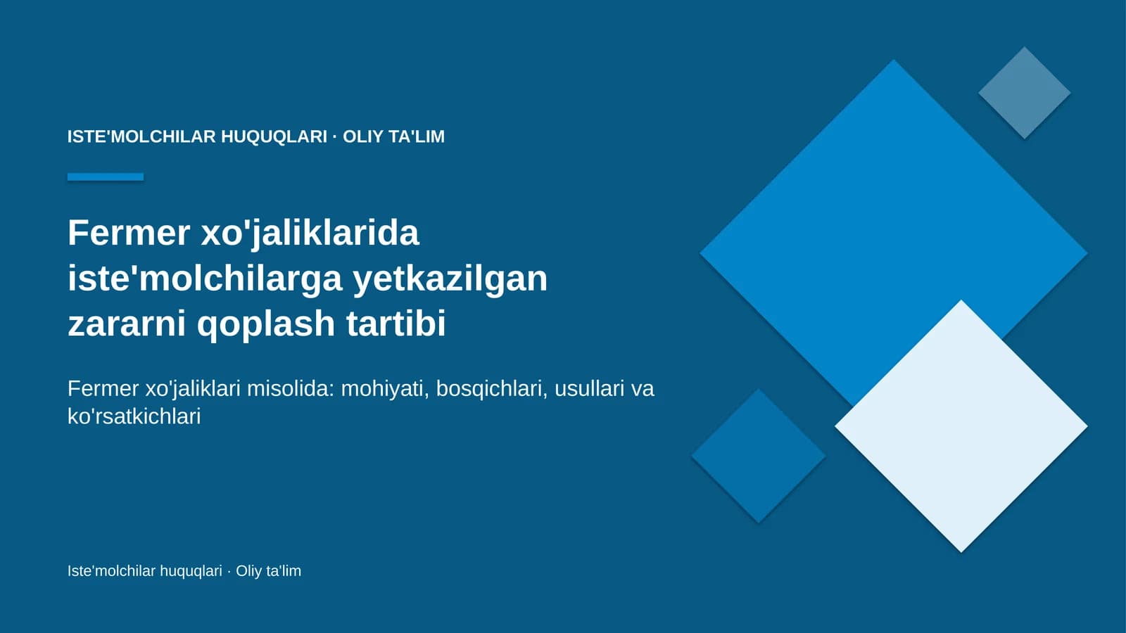 fermer xo'jaliklarida iste'molchilarga yetkazilgan zararni qoplash tartibi 1505