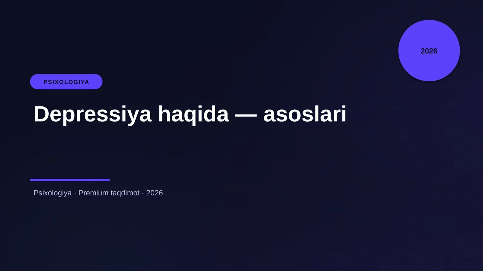 Depressiya haqida — asoslari