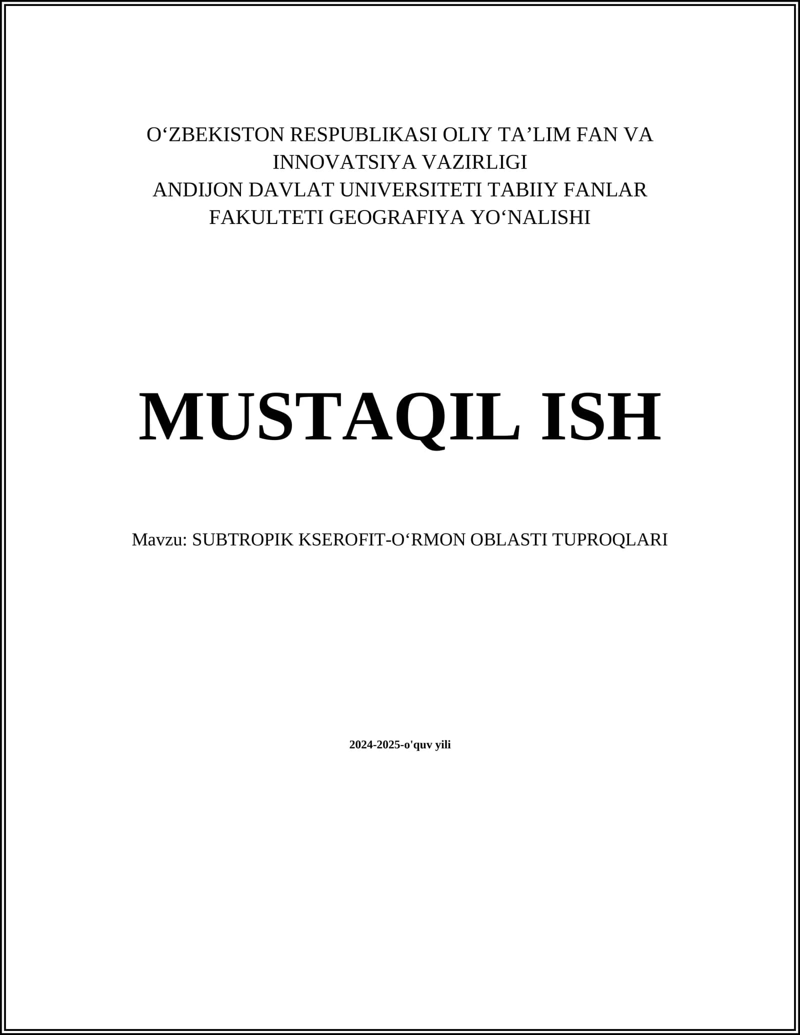 SUBTROPIK KSEROFIT-OʻRMON OBLASTI TUPROQLARI