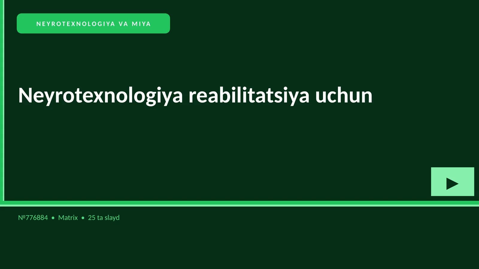 NEYROTEXNOLOGIYA VA MIYA