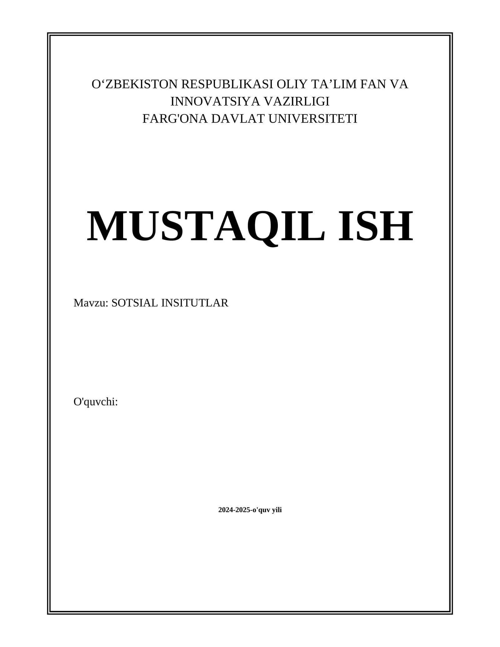 SOTSIAL INSITUTLAR