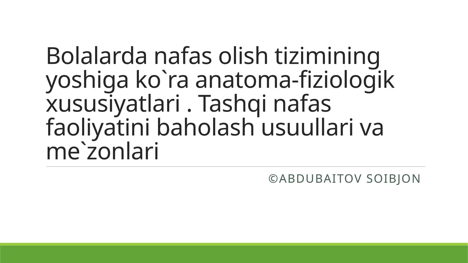 Nafas olish tizimi
