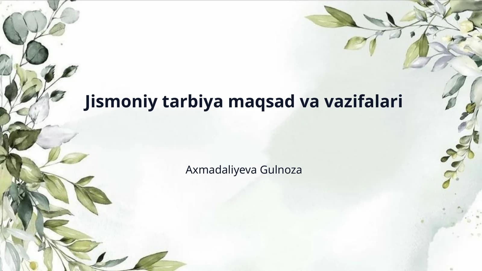 Jismoniy tarbiya maqsad va vazifalari