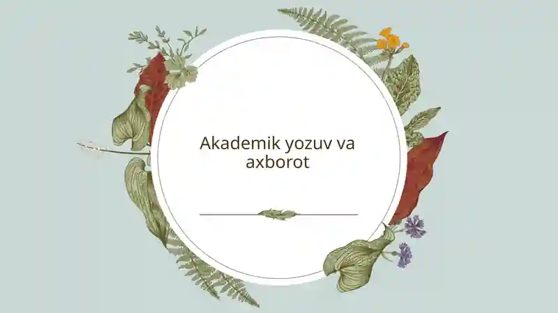 Akademik yozuv va axborot
