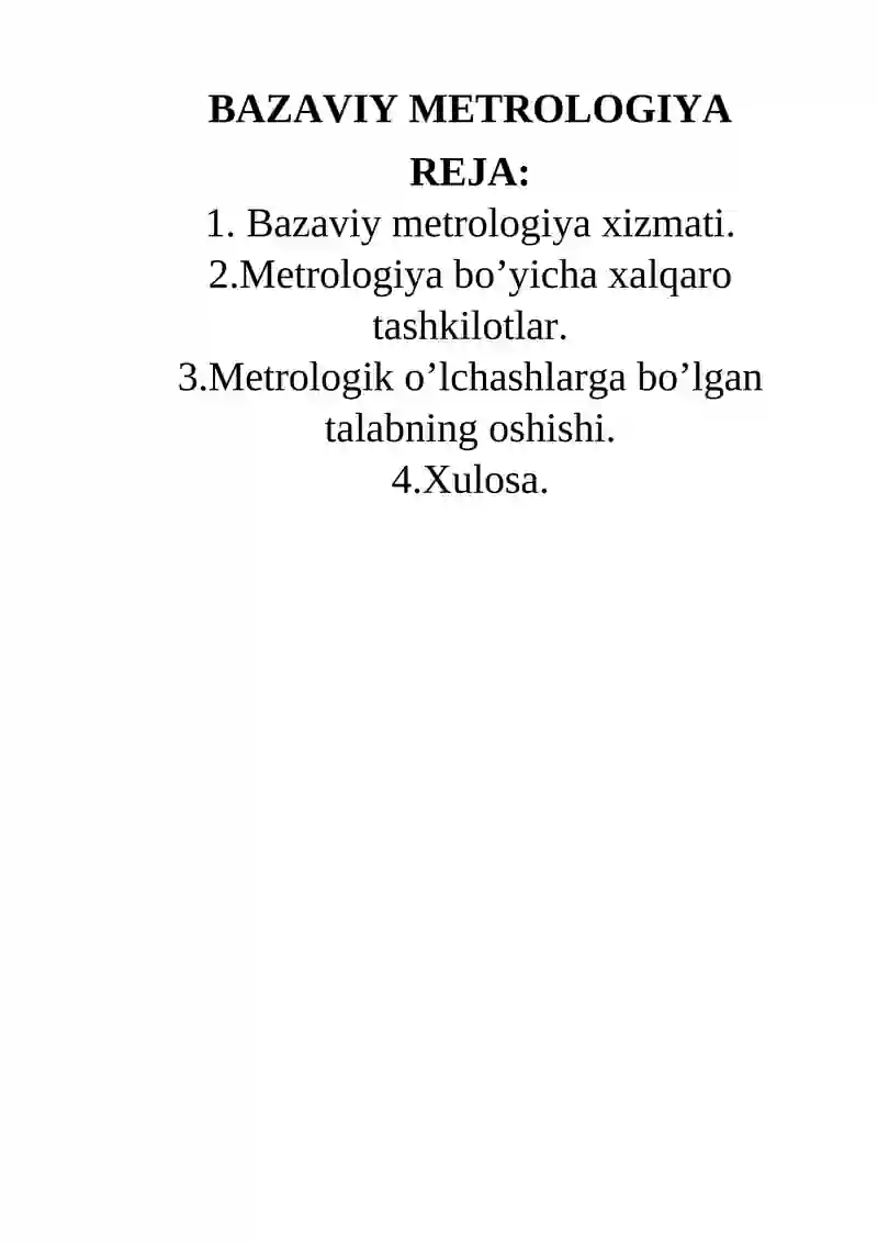 Bazaviy METROLOGIYA