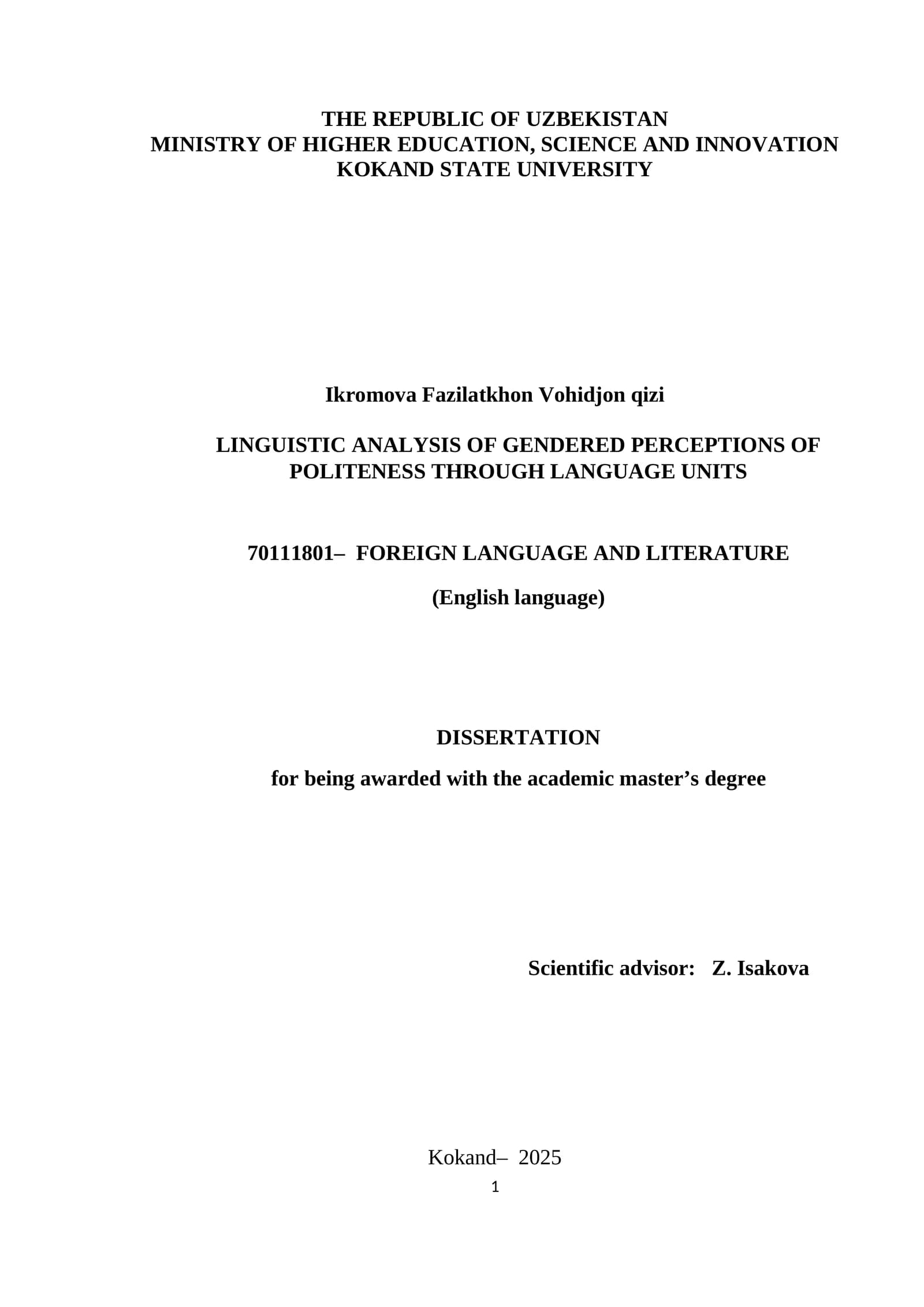 Magistlik dissertatsiya
