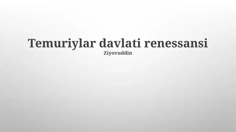 Temuriylar davlati renessansi
