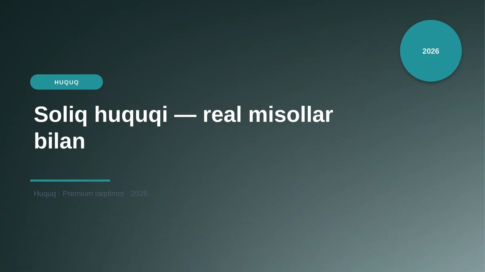 Soliq huquqi — real misollar bilan
