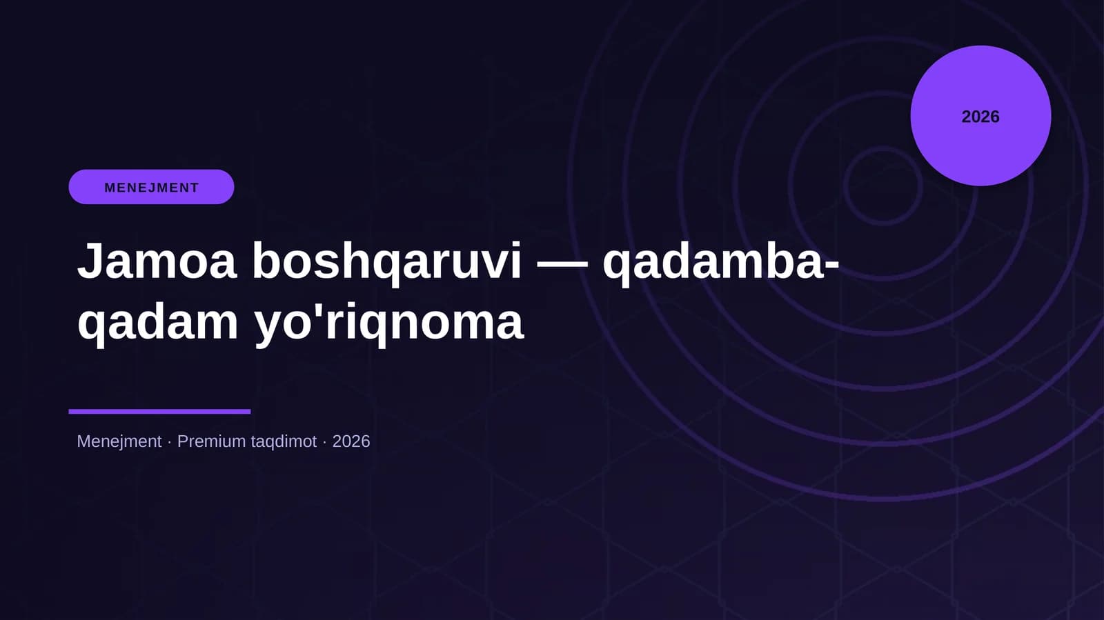 Jamoa boshqaruvi — qadamba-qadam yo'riqnoma