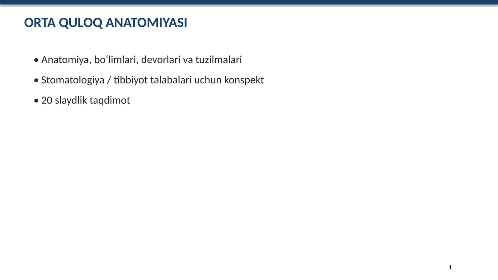 ORTA QULOQ ANATOMIYASI
