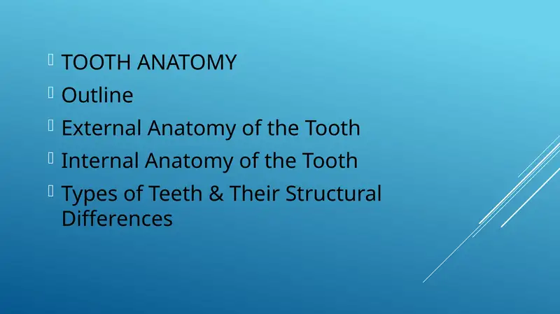 TOOTH ANATOMY