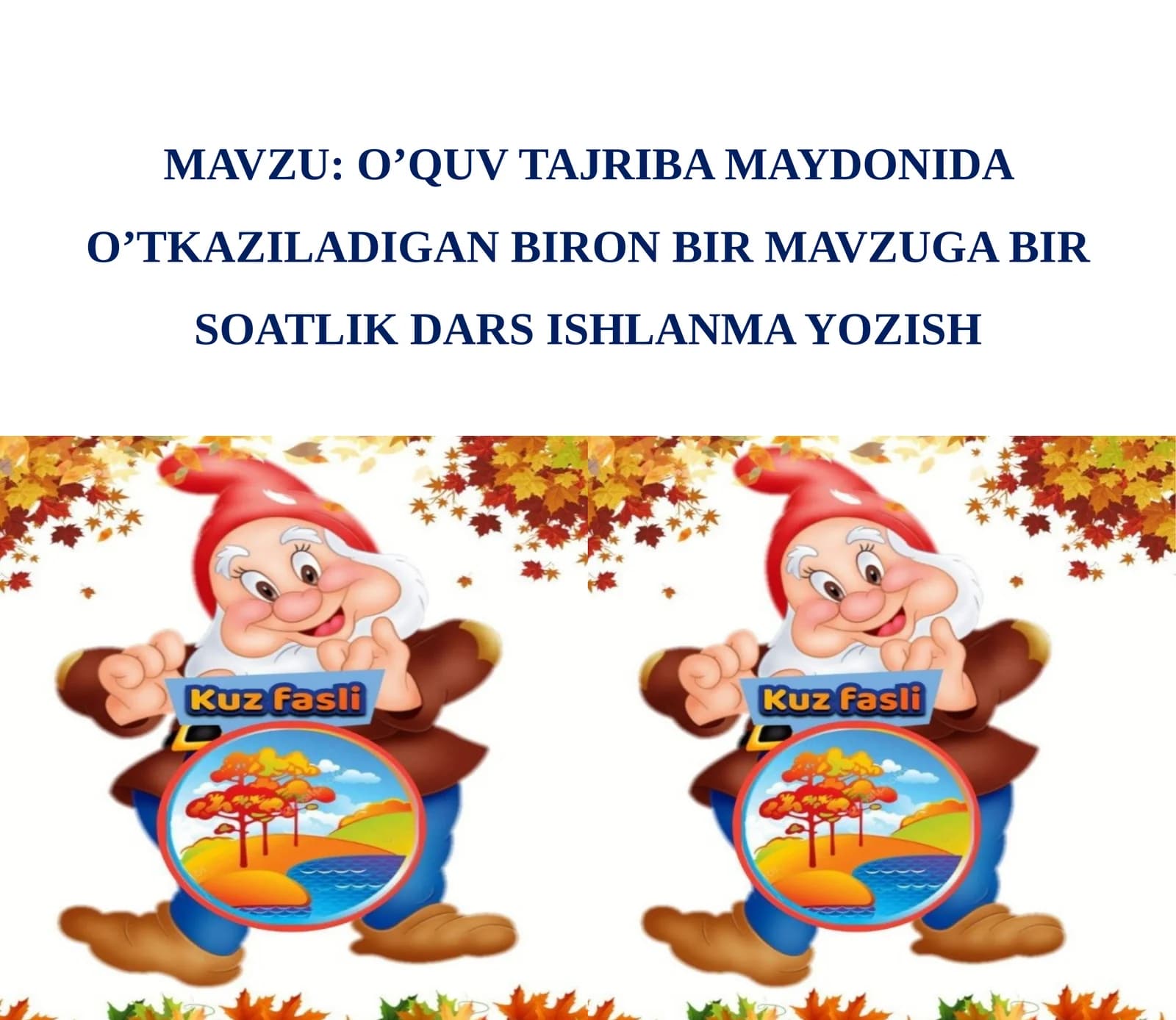 Dars ishlanma yozish