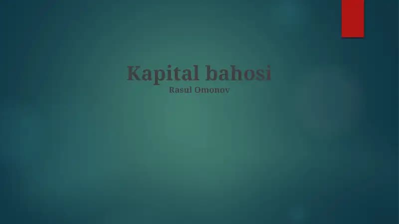 Kapital bahosi