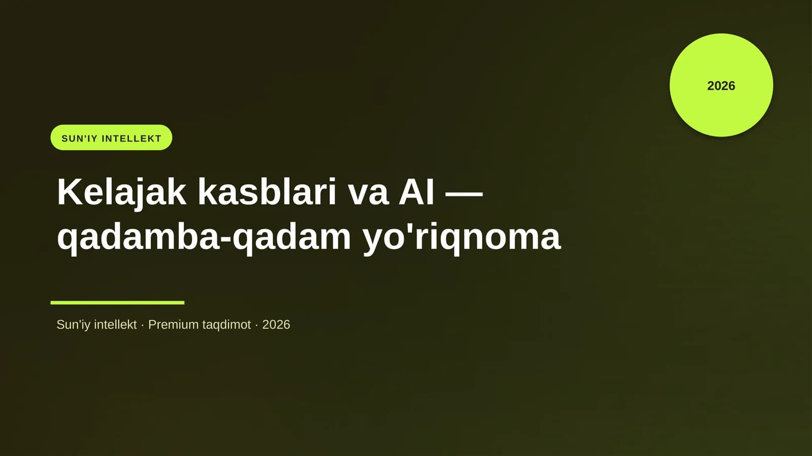Kelajak kasblari va AI — qadamba-qadam yo'riqnoma