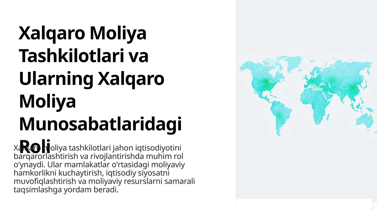 Xalqaro Moliya Tashkilotlari va Ularning Xalqaro Moliya Munosabatlaridagi Roli