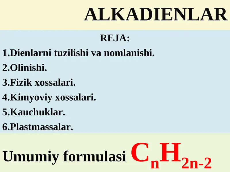 ALKADIENLAR