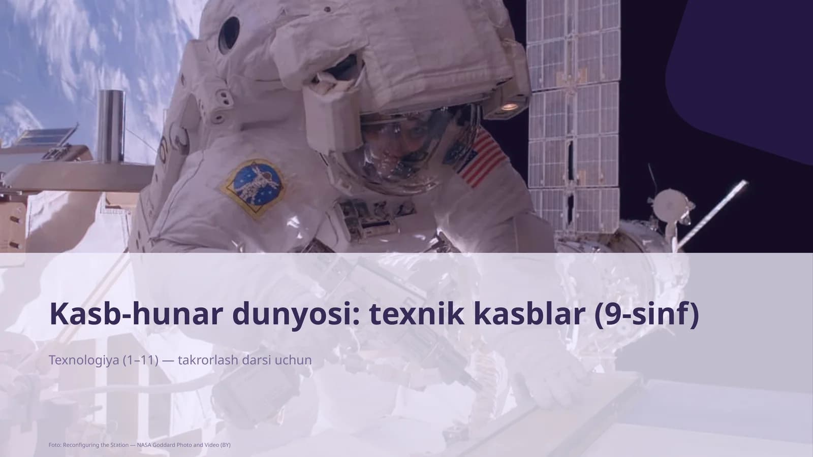 Kasb-hunar dunyosi: texnik kasblar (9-sinf)