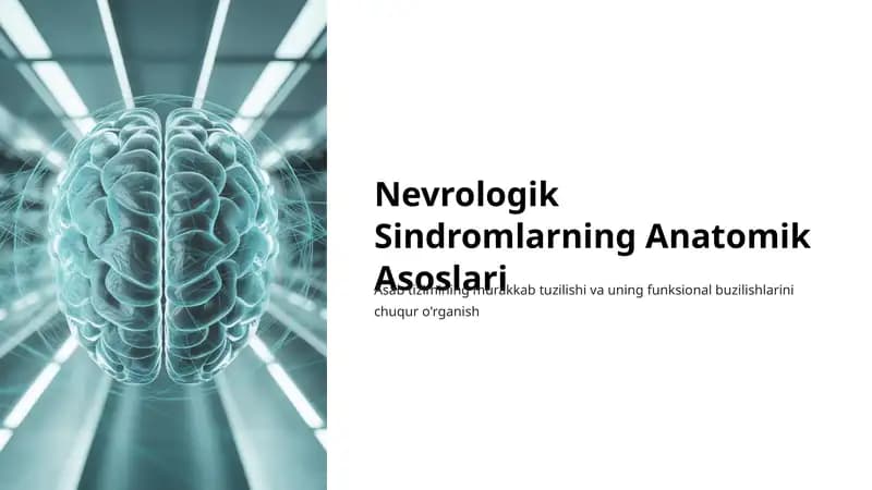 Nevrologik Sindromlarning Anatomik Asoslari