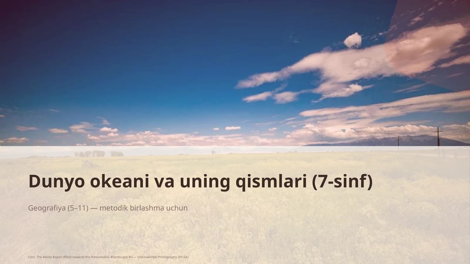 Dunyo okeani va uning qismlari (7-sinf)