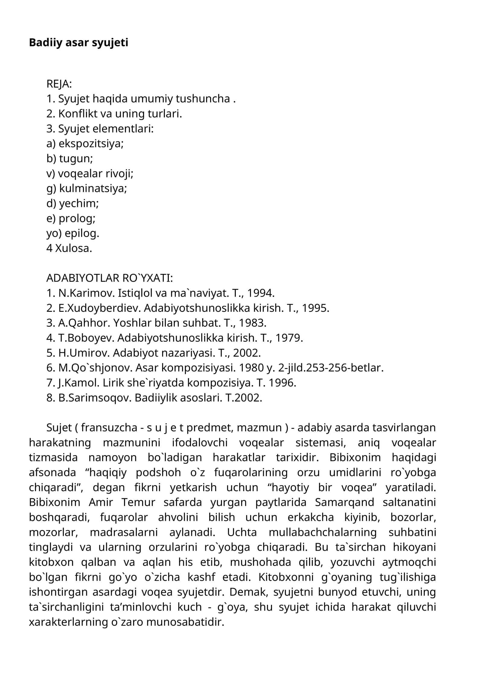 Badiiy asar syujeti