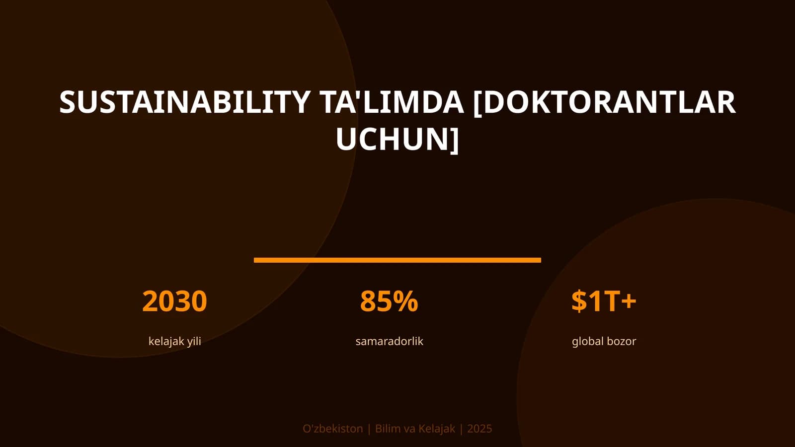 Sustainability ta'limda [doktorantlar uchun]