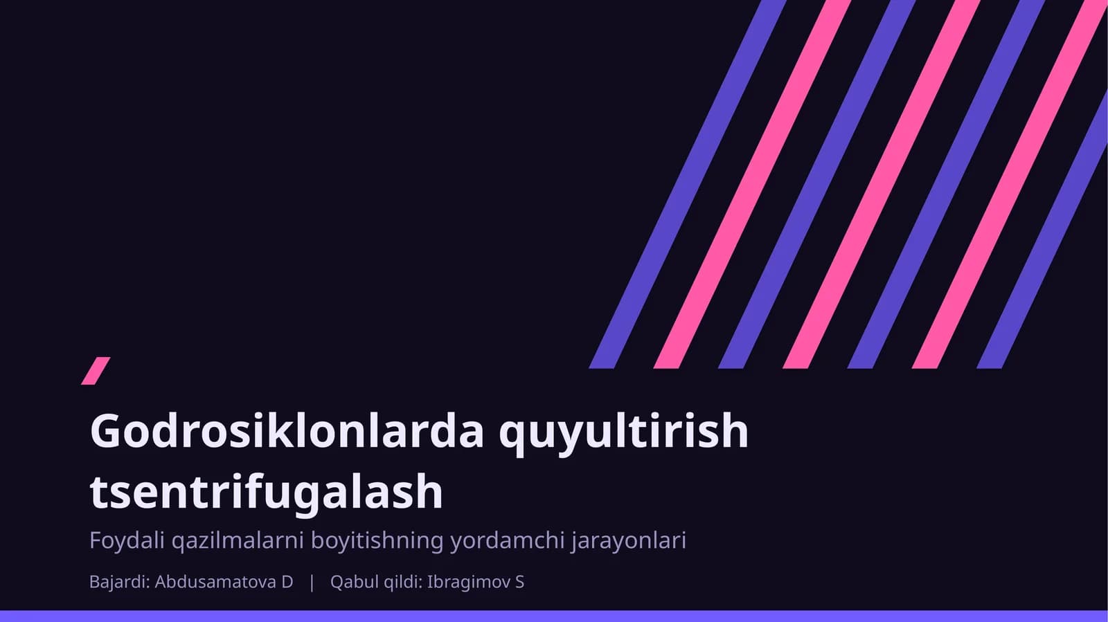 Gidrosiklonlar tuzilishi va ishlash prinsipi