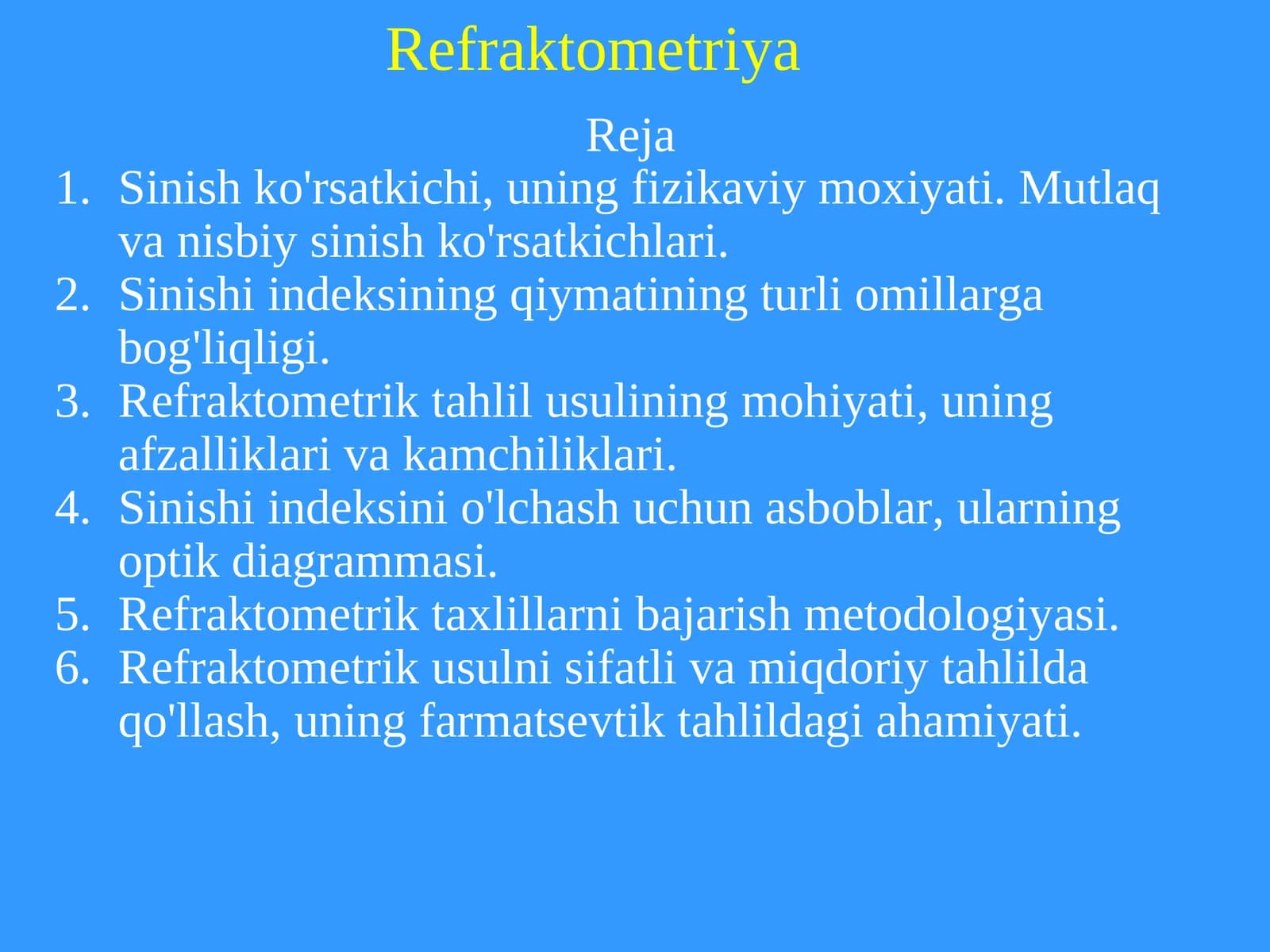 Refraktometriya