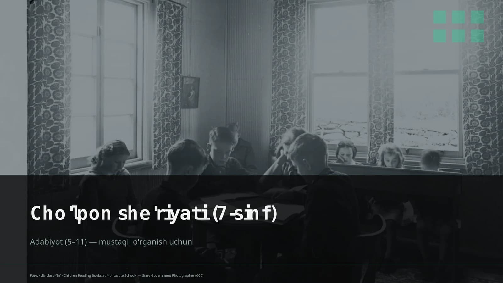 Cho'lpon she'riyati (7-sinf)