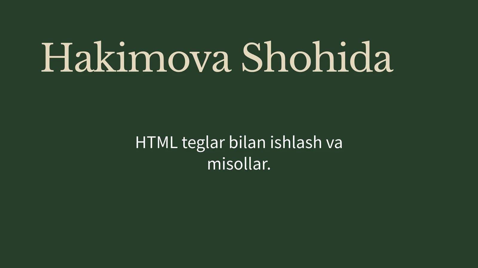 HakimovaShohida