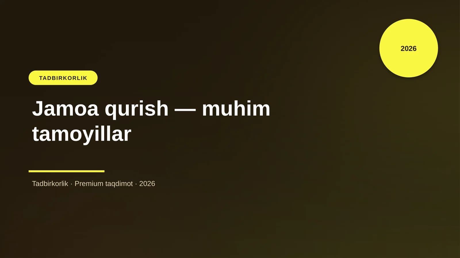 Jamoa qurish — muhim tamoyillar