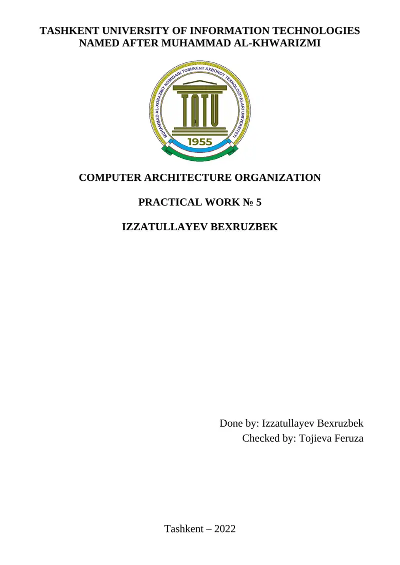 COMPUTER ARCHITECTURE ORGANIZATION