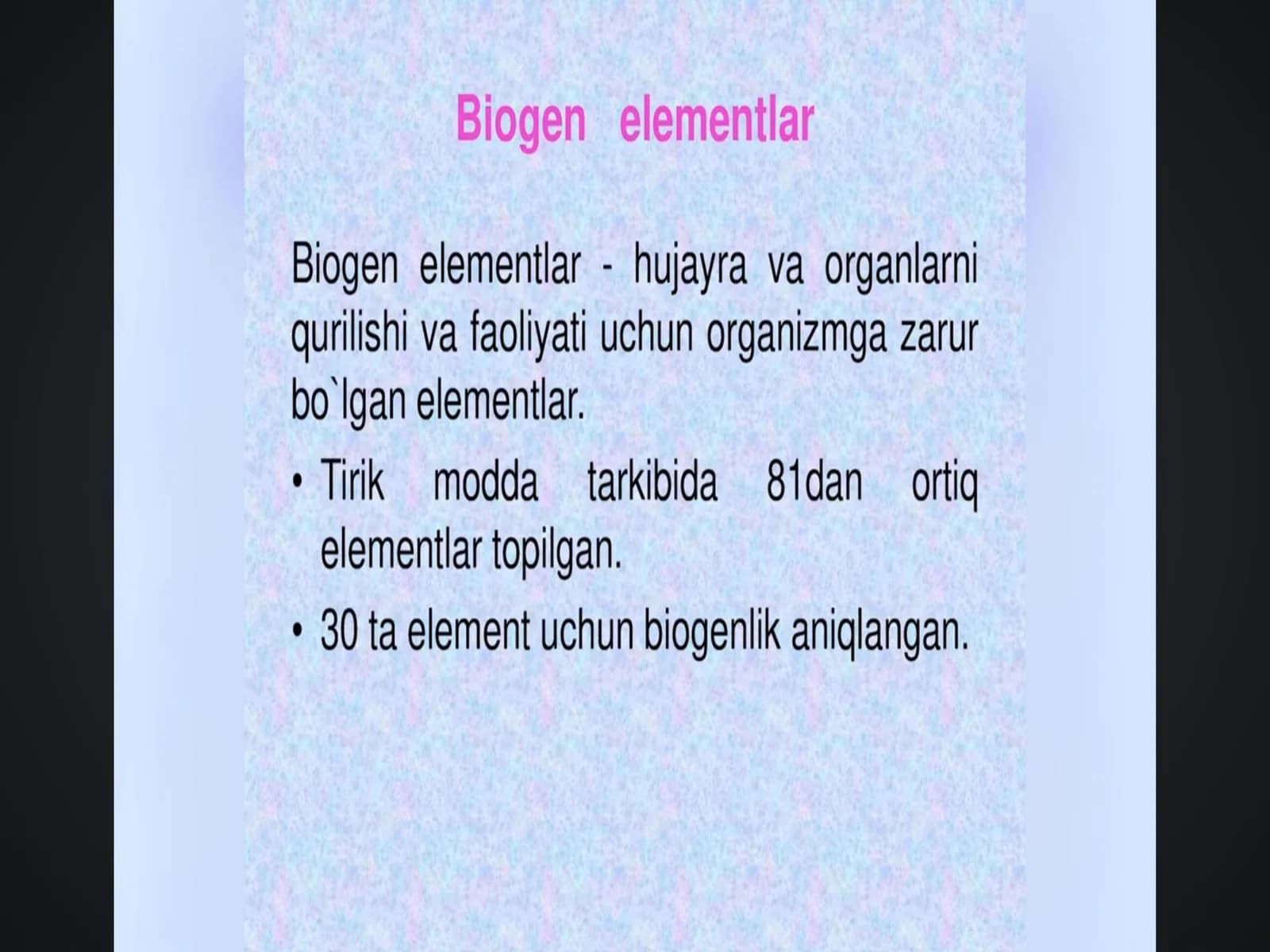 Biogen elementlar