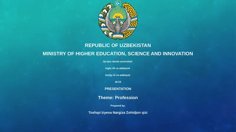 Presentation on Profession
