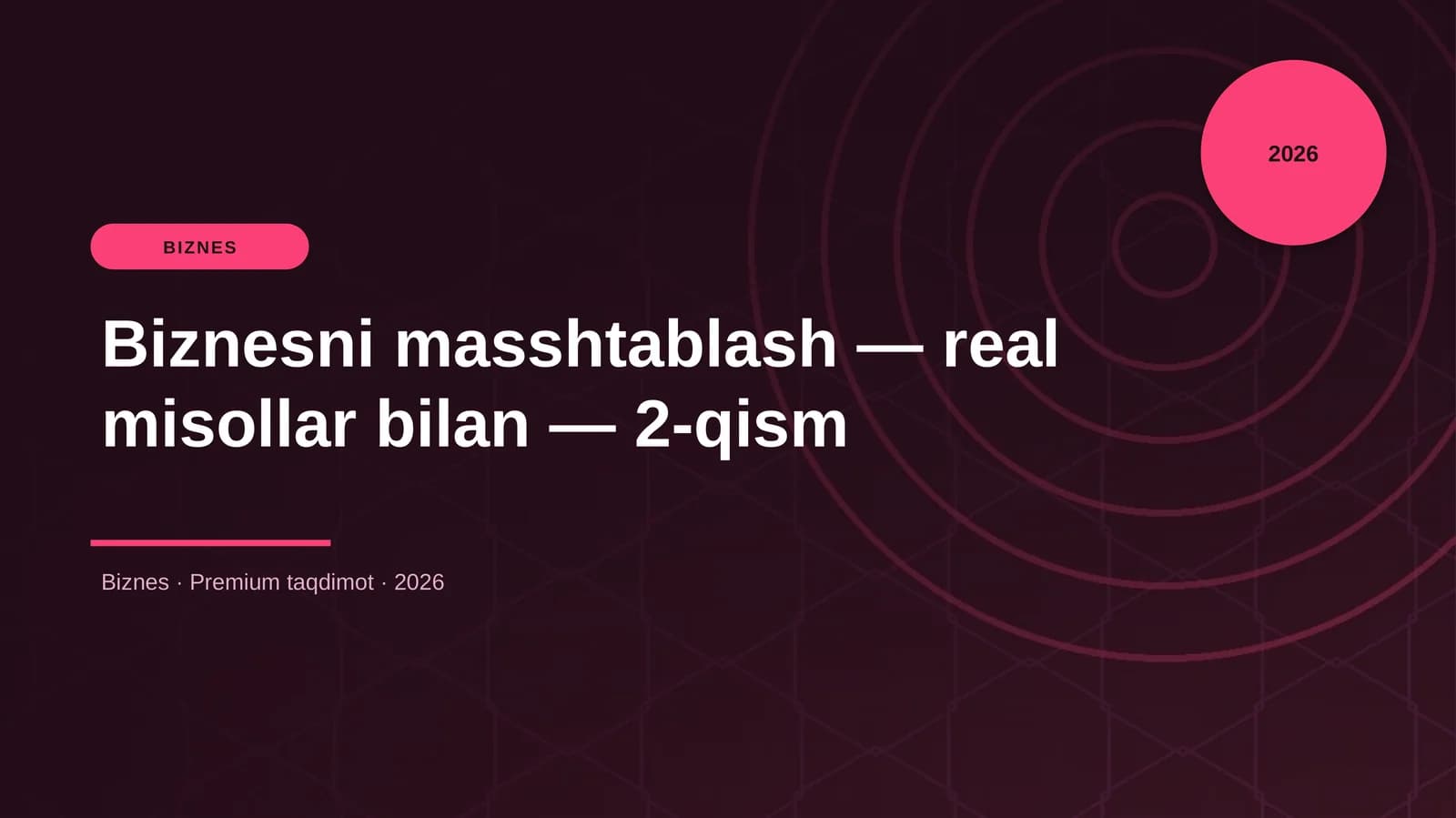 Biznesni masshtablash — real misollar bilan — 2-qism
