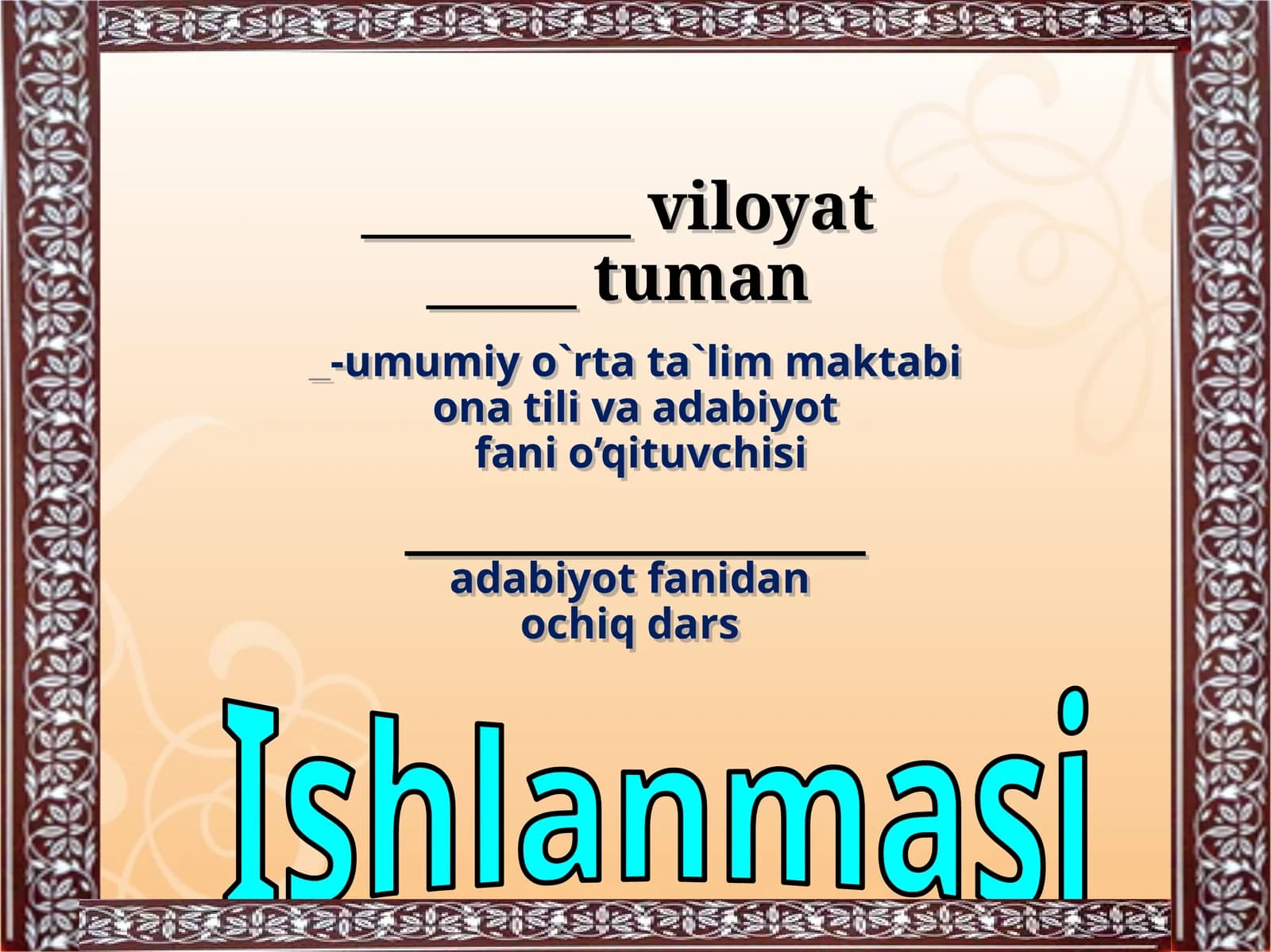 VIII SINF G’afurG’ulomning “Vaqt” she’ri tahlili - ochiq dars