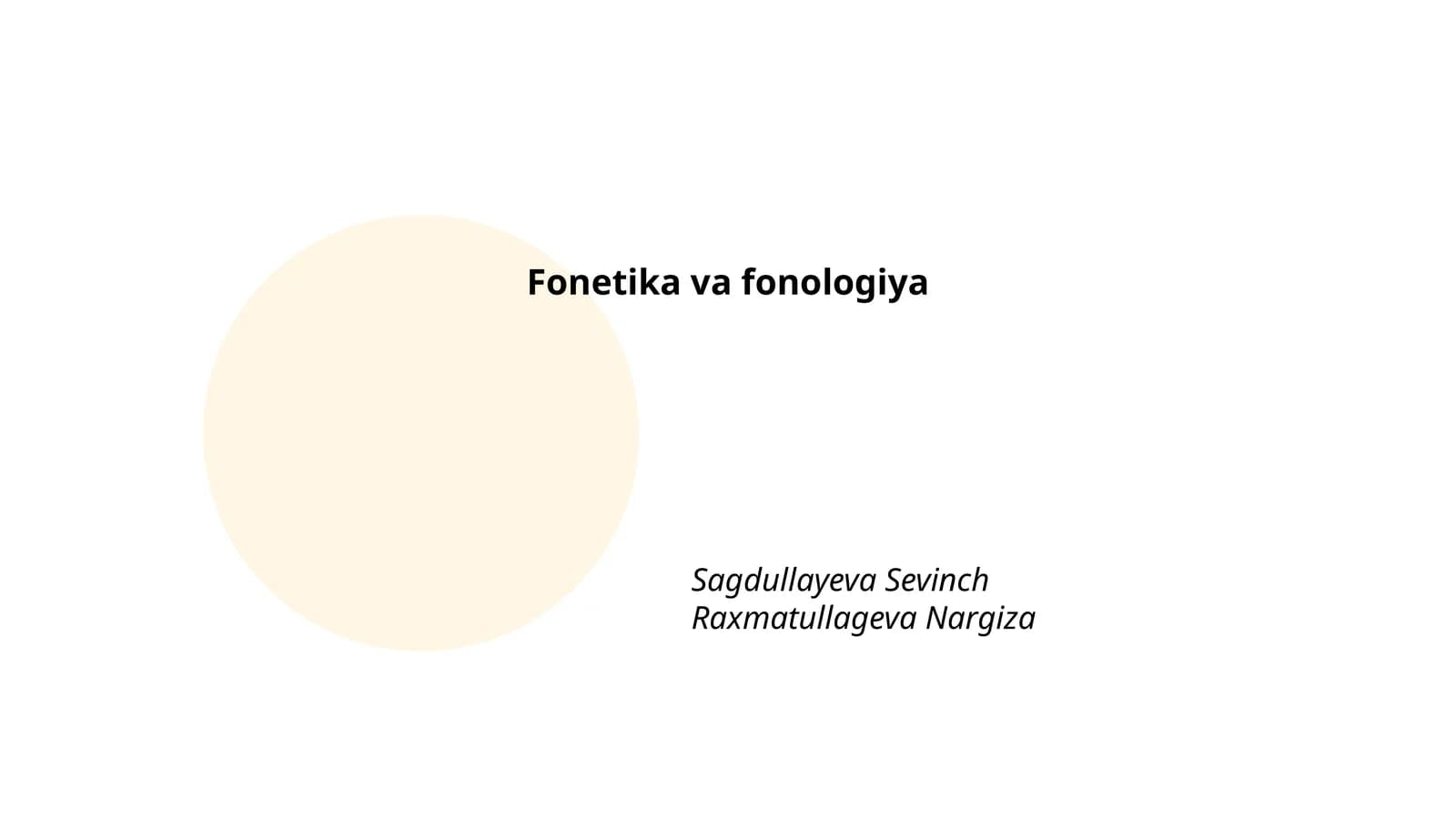 Fonetika va fonologiya
