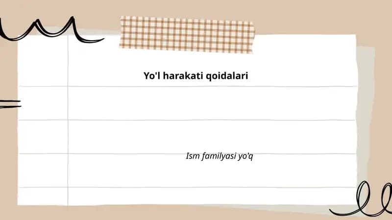 Yo'l harakati qoidalari