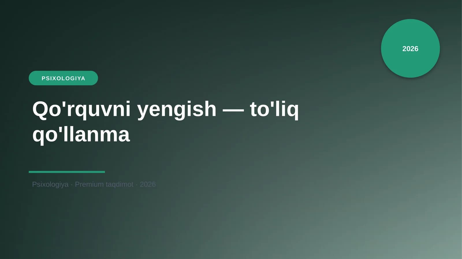 Qo'rquvni yengish — to'liq qo'llanma