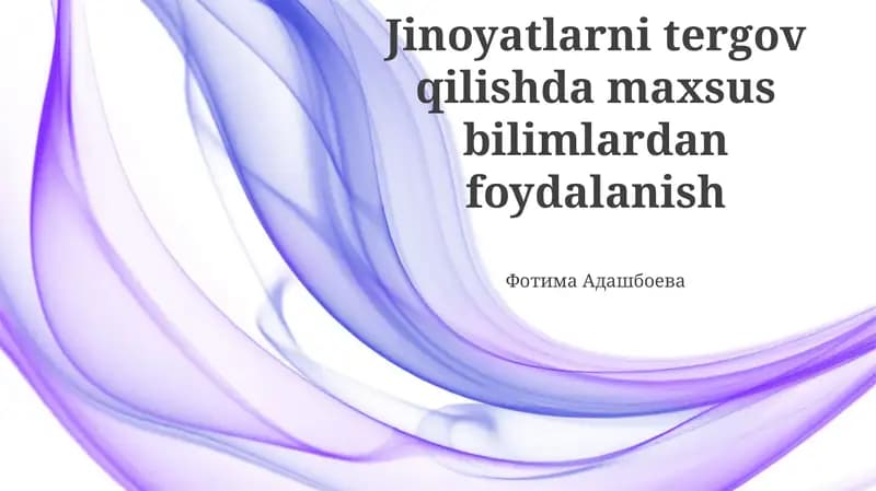 Raqamli Sud-Tibbiyot Ilovalari