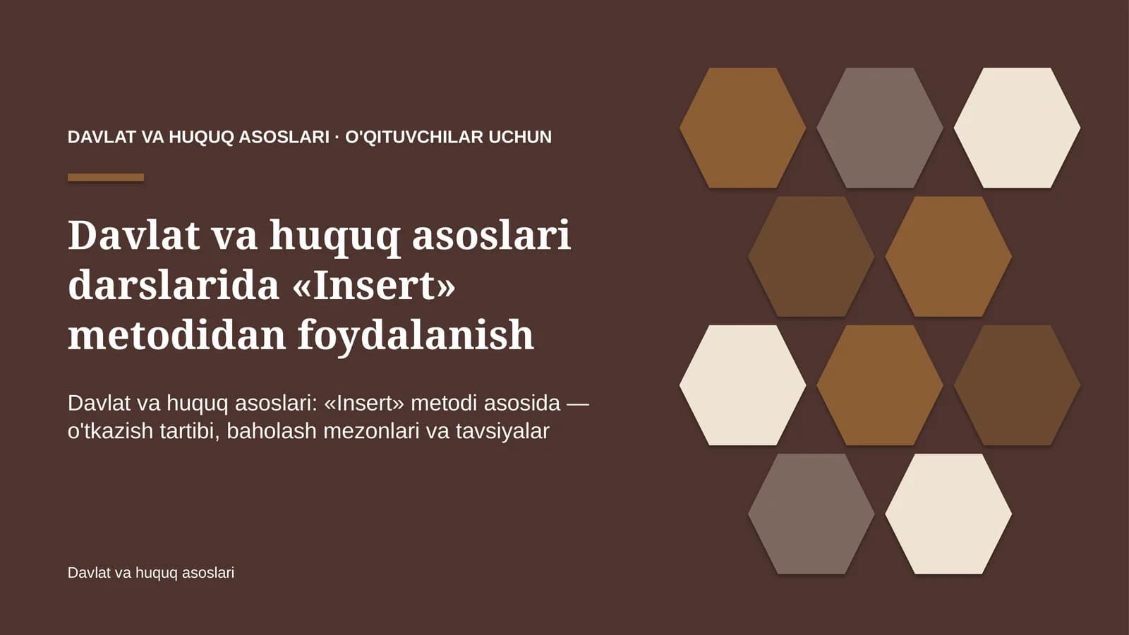 davlat va huquq asoslari darslarida insert metodidan foydalanish 8988