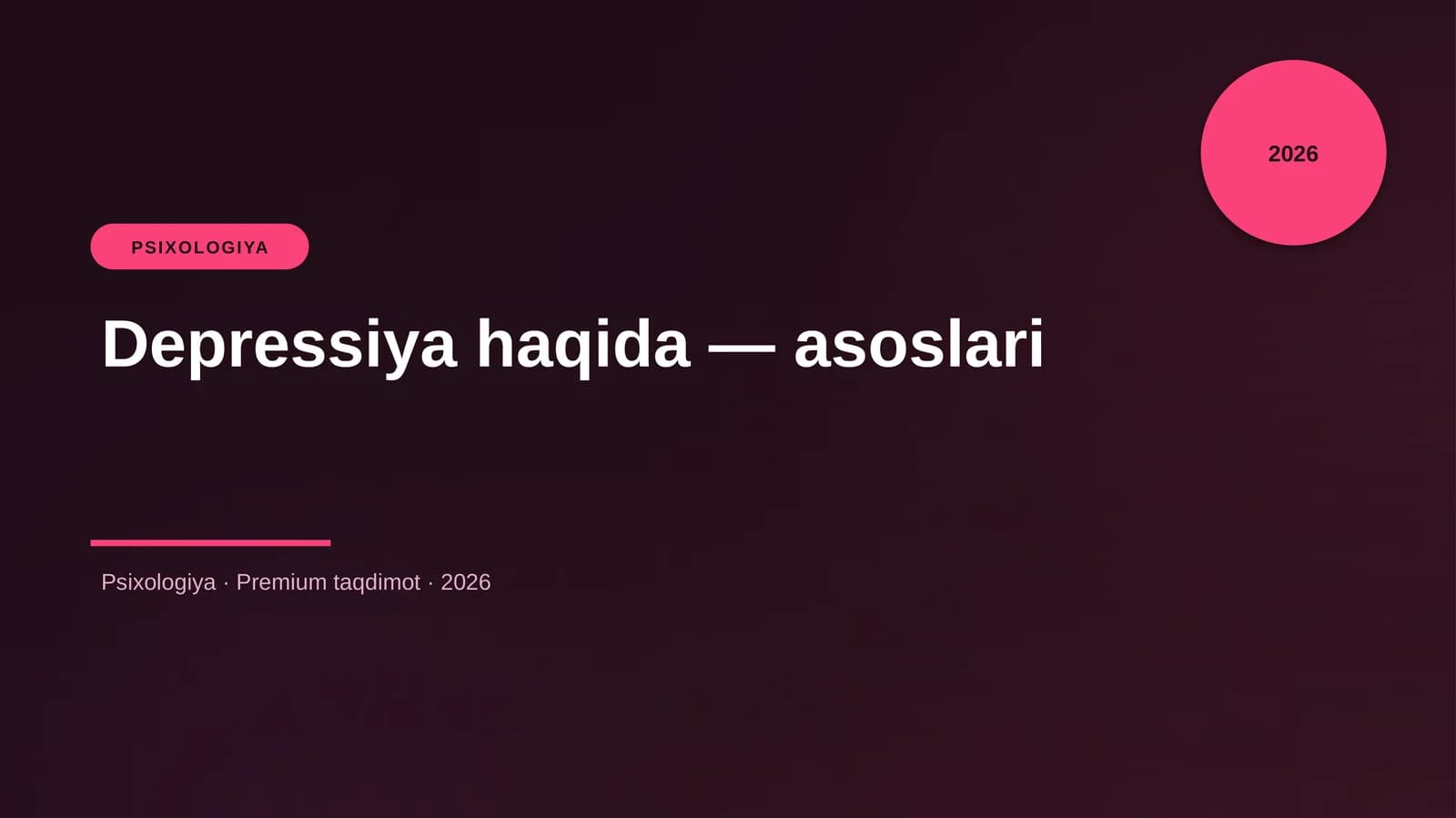 Depressiya haqida — asoslari