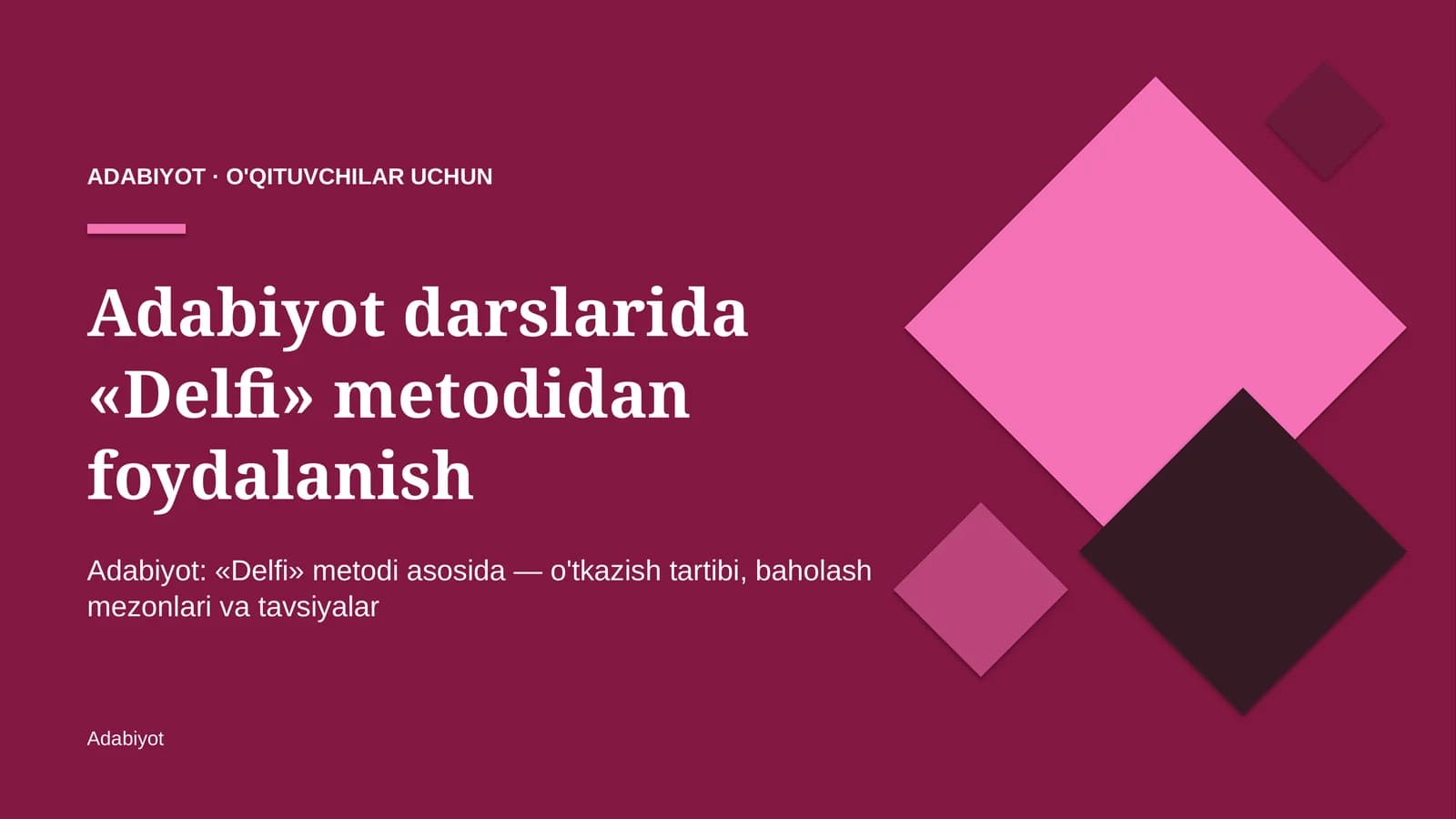 adabiyot darslarida delfi metodidan foydalanish 9273