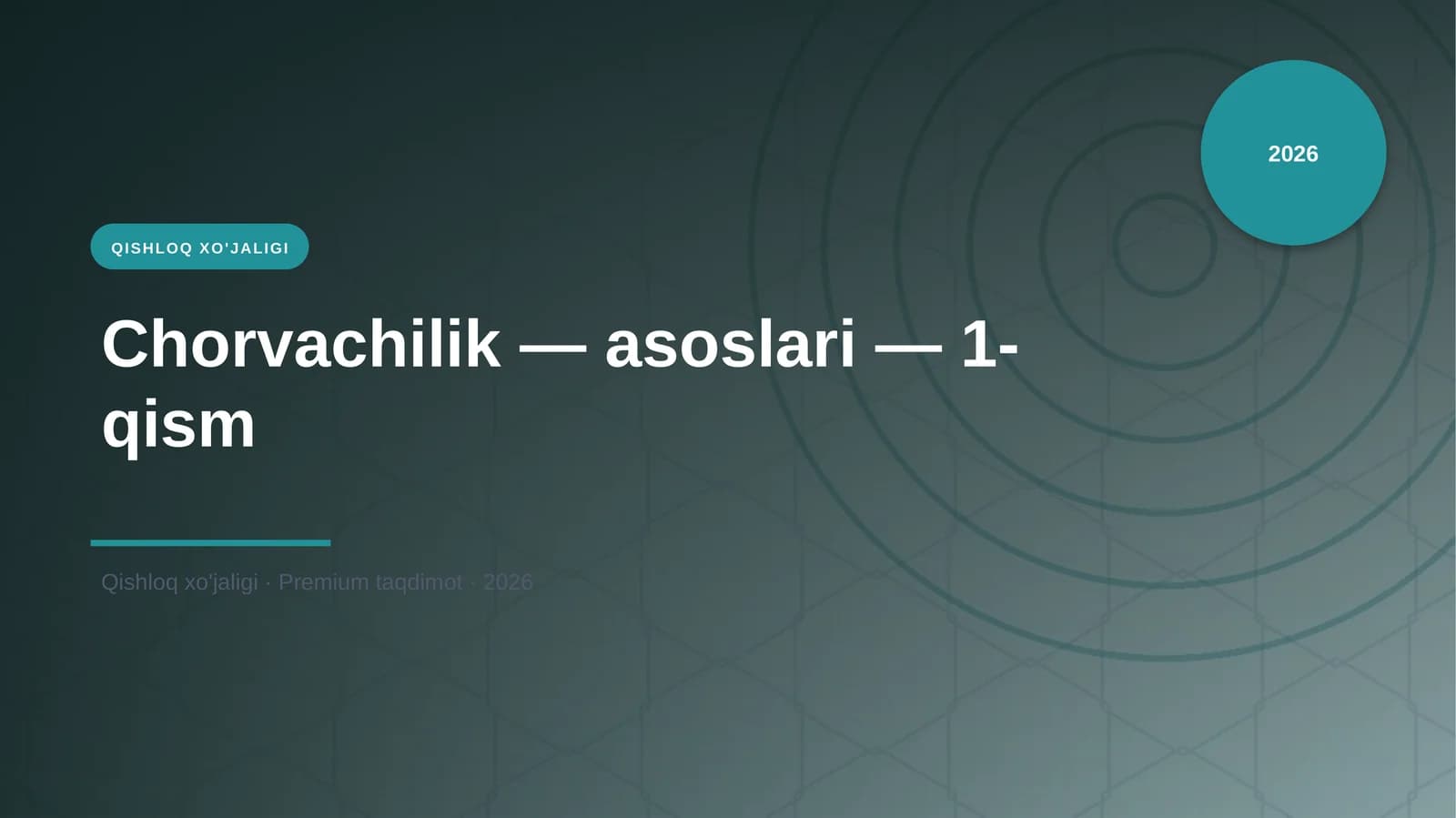 QISHLOQ XO'JALIGI