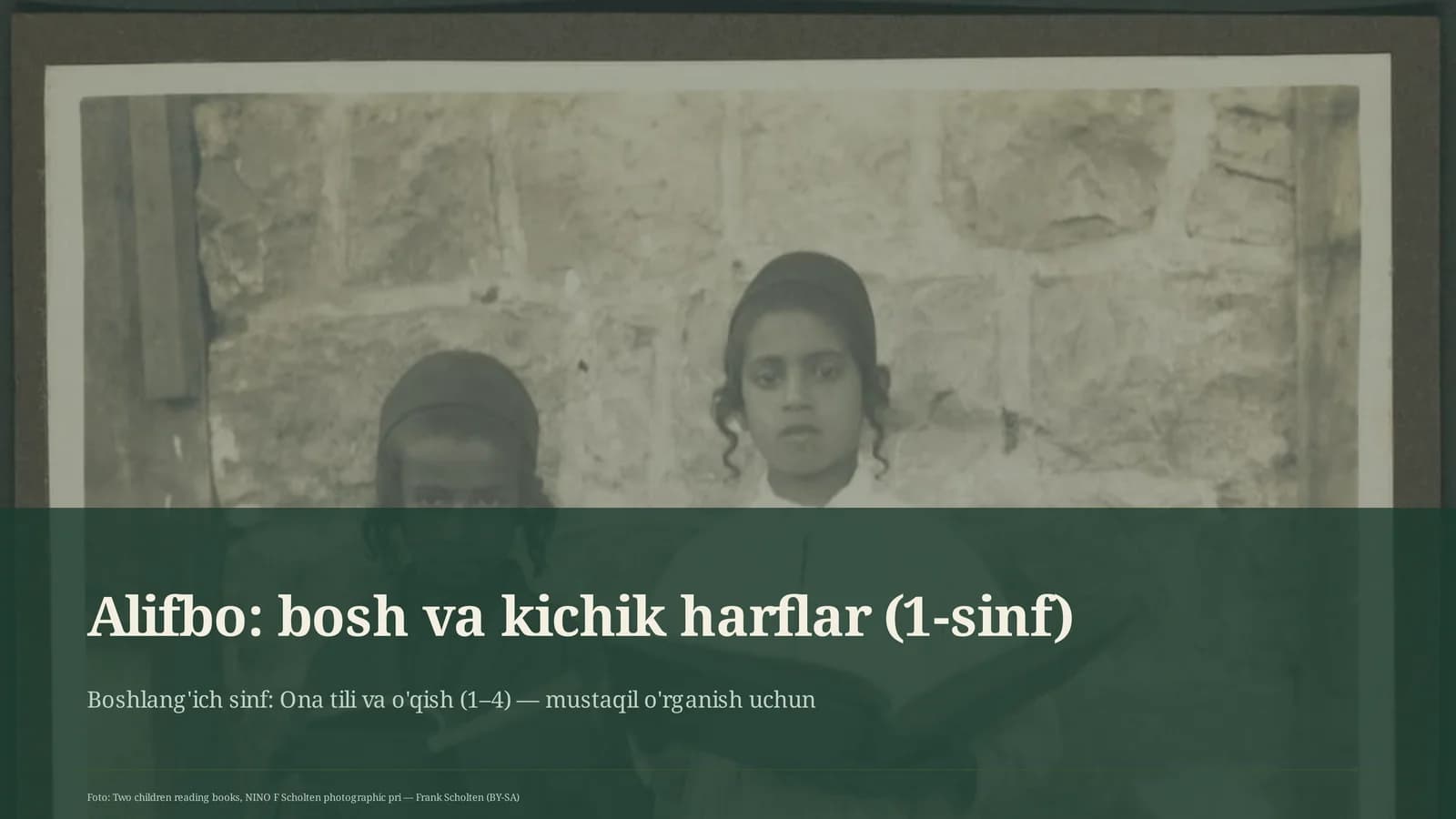 Alifbo: bosh va kichik harflar (1-sinf)