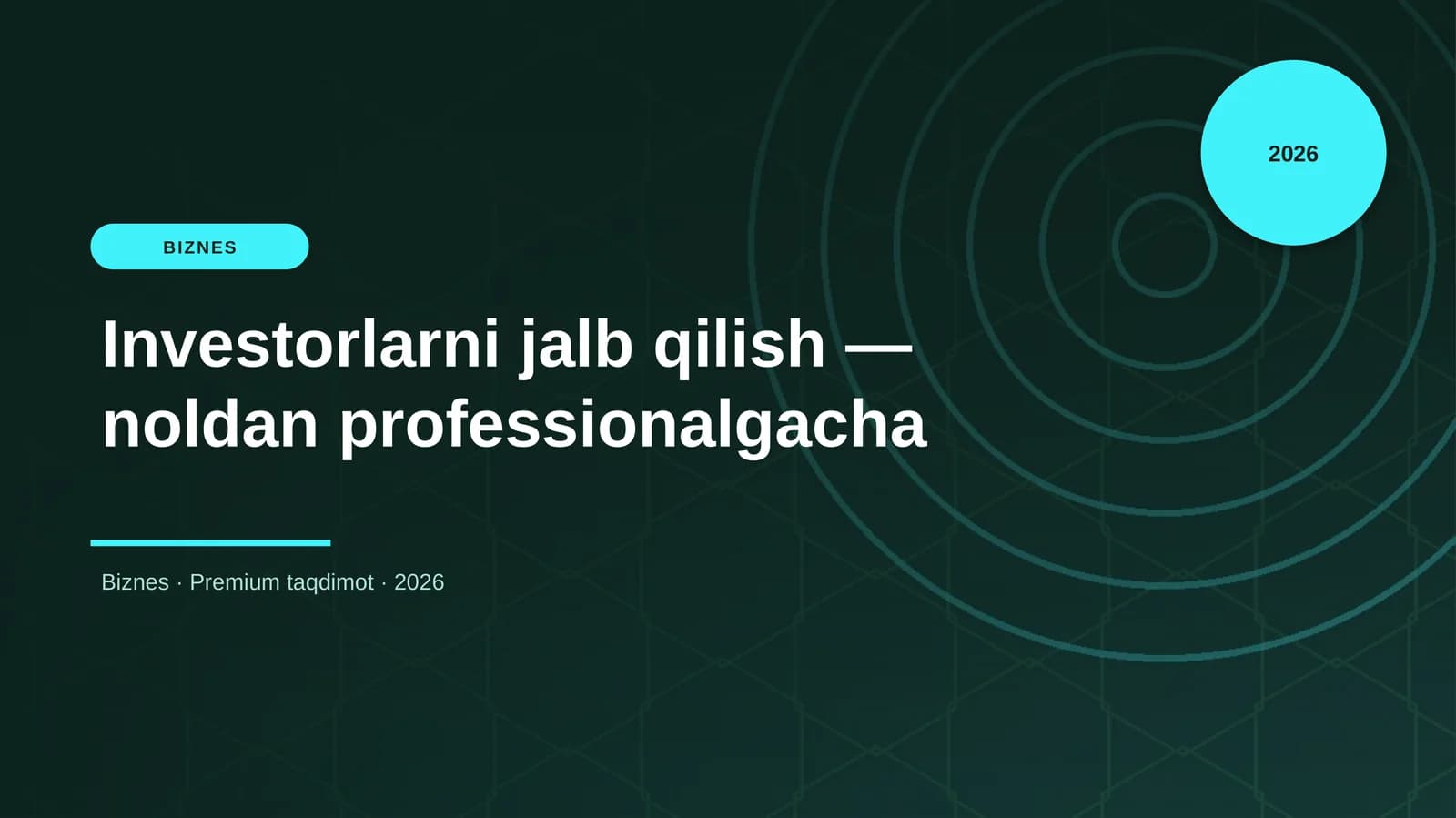 Investorlarni jalb qilish — noldan professionalgacha
