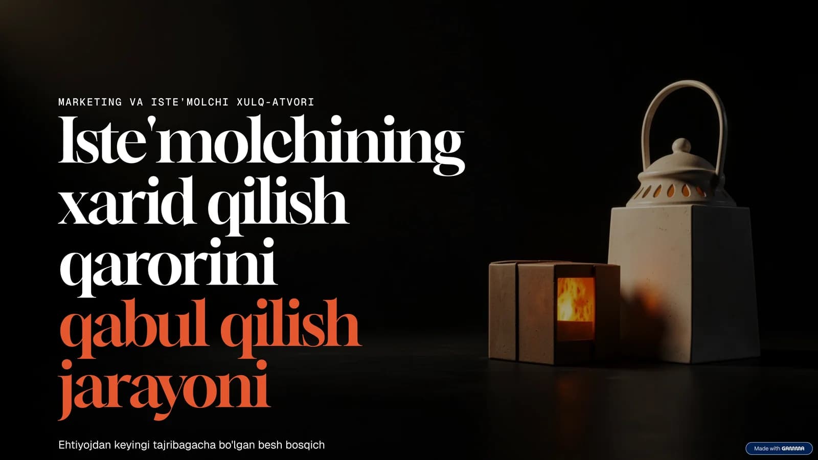 Iste'molchining xarid qilish qarorini qabul qilish jarayoni | Marketing presentation (10 slayd)