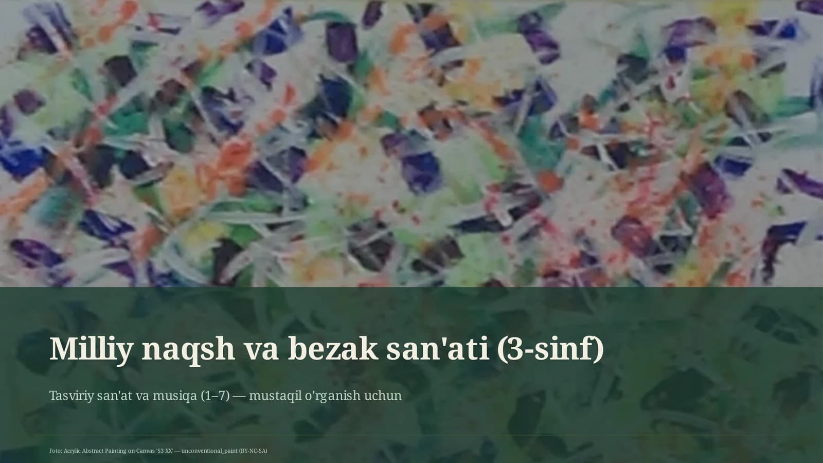 Milliy naqsh va bezak san'ati (3-sinf)